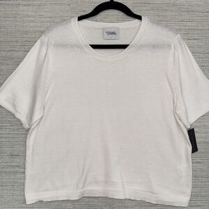 Revolve Stitches & Stripes White Summer Cropped Sweater Size Large